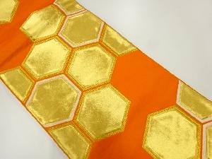 アンティーク 亀甲模様織出し袋帯(着用可)